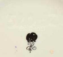 Hollóházi Szász Endre által tervezett mintával díszített porcelán váza, matricás, jelzett, hibátlan,...