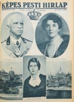 1937 Képes Pesti Hírlap. LIX évf. 1-263. sz., 1937. jan. 1-dec 31. Teljes évfolyam. Kopott félvászon-kötésben, egy lap sarkán hiánnyal. Nagyon gazdag képanyaggal, rajtuk a kor híreivel, ismert személyekkel, politikusokkal, közte: VI. György angol király koronázása, III. Victor Emánuel olasz király budapesti látogatása, vitéz Horthy István ravatala, Mussolini látogatása Berlinben. ...stb.