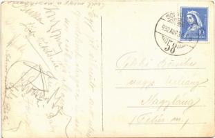 1932 Sopron, teniszezők a teniszpályán / tennis players, tennis court. photo