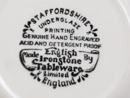 4 db country stílusú angol porcelán tálka és edényke. Matricás, jelzett, hibátlanok d:14 cm, 16 cm +...