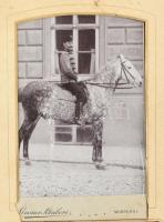 cca 1880-1900 Régi fotóalbum 35 db, nagy részben katonai keményhátú fotóval