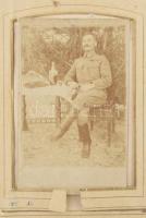 cca 1880-1900 Régi fotóalbum 35 db, nagy részben katonai keményhátú fotóval
