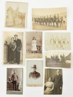 cca 1880-1900 Régi fotóalbum 35 db, nagy részben katonai keményhátú fotóval