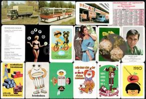 cca 1970-1980 100 db kártyanaptár. benne műanyag, stancolt, jármű motívumok