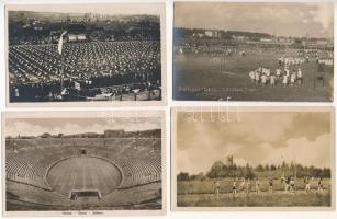7 db RÉGI külföldi sport motívum képeslap: sportpályák / 7 pre-1945 European sport motive postcards: sport fields