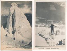 Chamonix - 10 pre-1945 postcards with winter sport motives