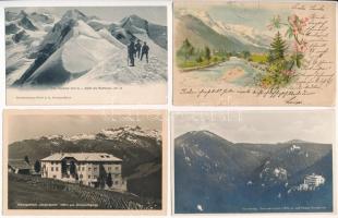 10 db RÉGI téli sport motívum képeslap: helyszínek / 10 mostly pre-1945 winter sport motive postcards: resorts, places