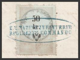 1863 Magyar vonatkozású irat. k.u. k. Marineinfaterie Regiments tengerészgyalogosság bélyegzéssel