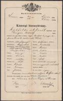 1896 Lóvár (Moson vm) községi bizonyítvány külföldi útlevélhez .