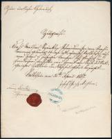 1867 Féltorony Halbthurn Burgenland községi bizonyítvány viaszpecséttel
