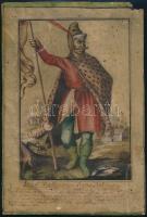XVII-XVIII. sz. IV. Béla Bela 4us Dux Hunnorum Iudex Bellicus akvarell, papír, feliratozva. Lapméret 27x19 cm Kis beszakadásokkal, foltokkal. Lapméret 27x19 cm