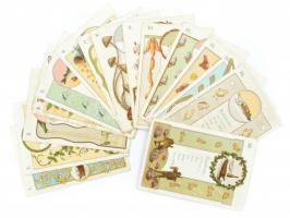 Was wollen wir kochen? Főzős, szakácsos társasjáték cca 1900. Litografált kártyákkal, címkékkel, leí...