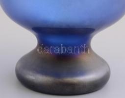 Michael Kuchenreuther német irizáló üveg kínáló, címkével jelzett, apró kopásnyomokkal, talpán karcl...