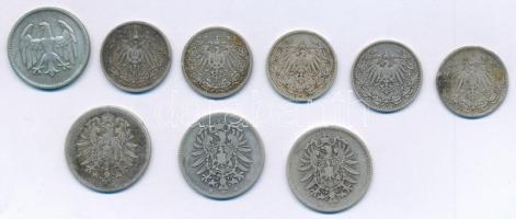 Német Birodalom 1873-1875. 1M Ag (3x) + 1905-1907. 1/2M Ag + Weimar Köztársaság 1925D 1M Ag T:2-3
G...