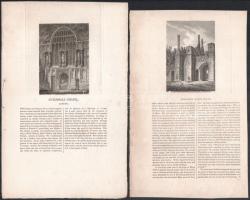 8 db régi metszet, klf. témákban, technikákban és méretekben, részben kissé foltos