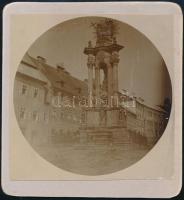 cca 1900 Selmecbánya, Szentháromság-szobor, keményhátú fotó, 10×10 cm