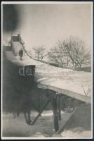 cca 1920-1930 Svábhegy, sípálya, fotó, 8,5×5,5 cm