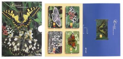 Lepkék telefonkártya sorozat, 5 db, illusztrált berakóban és tokban, jó állapotban