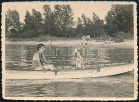 1938 Balatoni emlék, hátoldalon feliratozott fotó, 11,5×8,5 cm