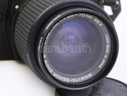 Mamiya ZE-2 filmes SLR fényképezőgép, Mamiya-Sekor E f/3.5-4.5 35-70mm objektívvel, eredeti tokjában...