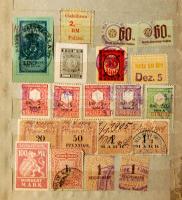 Német okmánybélyegek, városi bélyegek, értékjegyek, 313 db, közepes berakóban