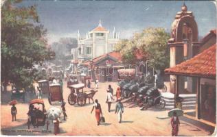 1912 Colombo, Pettah Road Scene. Raphael Tuck & Sons' "Oilette" Wide-Wide-World "Ceylon" Series II. Postcard 7482. (EK)