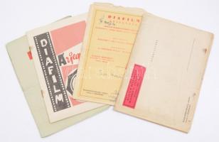 cca 1950-1960 Magyar Diafilmgyártó Vállalat diafilm árjegyzéke, 4 db