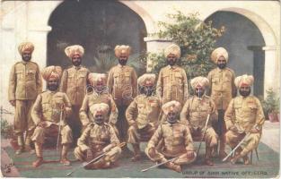 Group of Sikh Native Officers. Raphael Tuck & Sons' "Oilette" Wide-Wide-World "Native Life in India" Series IV. Postcard 9311. (EK)