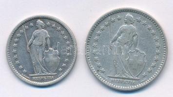 Svájc 1914B 1Fr Ag + 1920B 2Fr Ag T:2,2-
Switzerland 1914B 1 Franc Ag + 1920B 2 Franc Ag C:XF,VF