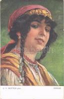 1917 Zenobie / Lady art postcard s: C. V. Muttich (EK)