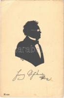 Franz Schubert. F. A. Ackermanns Kunstverlag Serie 661: 12 Komponisten-Silhouetten s: W. Bithorn (EB)