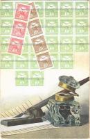 1906 Magyar 5, 10 és 20 filléres bélyegek / Hungarian stamps (EB)