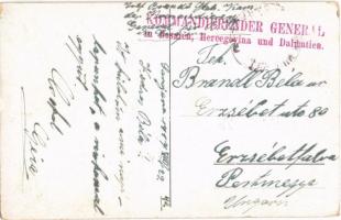 1917 Bosnische Post / Bosnian folklore art postcard, newspaper vendor s: Berger + "Kommandieren...