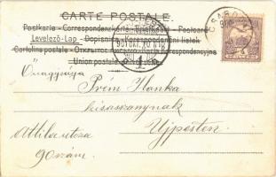 1901 Magyar folklór / Hungarian folklore, romantic couple. Fec. Ch. Scolik (EK)