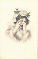 1918 Lady art postcard. M. Munk Vienne Nr. 100.