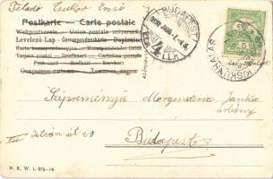 1908 Romantic couple, lady art postcard. B.K.W.I. 579-14. litho (EK)