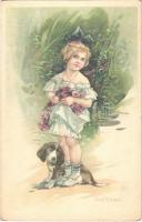 Girl with dog. WSSB 6520.