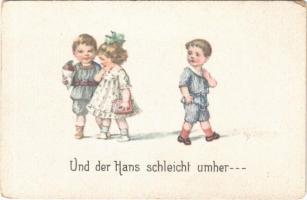 Und der Hans schleicht umher... / Children art postcard. WSSB No. 5520. (EK)
