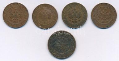 Orosz Birodalom 1901-1916. 1k Cu (4xklf) + 1901. 2k Cu T:2-3
Russian Empire 1901-1916. 1 Kopek Cu (...