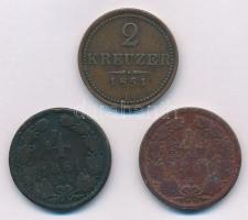 1851B 2kr Cu + Ausztria 1861A 4kr Cu (2x) T:2,3