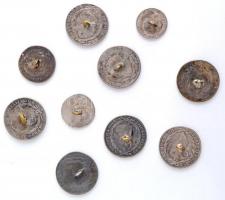 Ausztria 1765. 10kr Ag + 1777-1780. 20kr Ag (7x) + 1820-1835. 5kr Ag (2xklf) az összes érme gombbá a...