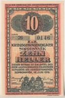 Sopronnyék / hadifogolytábor 1916. június 16. 10f arab sorozat- és sorszám T:I 
Adamo HHP-1.2