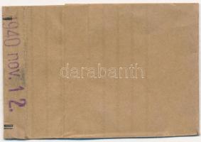 Bankjegykötegelő 2 Pengős bankjegyekhez, "1940 nov. 12" bélyegzéssel