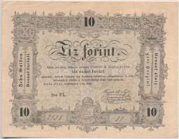 1848. 10Ft Kossuth bankó ferde előlapi nyomattal T:II sarokhajlások, kis szakadás  Adamo G111