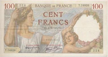 Franciaország 1941. 100Fr T:III  France 1941. 100 Francs C:F