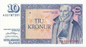 Izland 1961. 10K T:I  Iceland 1961. 10 Kronur C:UNC  Krause 48.a