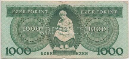 1983. március 25. 1000Ft "A" halovány citromsárga sorszámmal, alapnyomat fakó T:III-