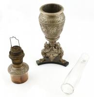 Super Aladdin angol spiáter petróleumlámpa, üveg búrával talpánál sárkányokkal díszített, jelzett a ...