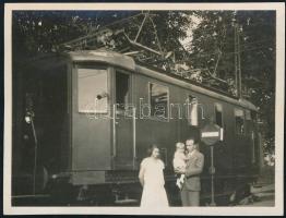 1931 Vác, vonatszerelvény, fotó, 6×8 cm