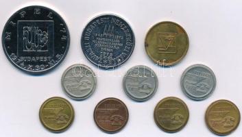 10db-os vegyes telefonérme, emlékérem, zseton tétel, közte 1974. "HUNGEXPO - Nemzetközi Ipari é...